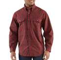 Medium Dark Red Fort Plaid Long Sleeve Shirt