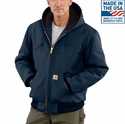 Mens Large Regular Navy Quilted Flannel Lined Duck Active Jacket