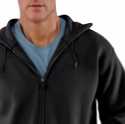 2X-Large Black Midweight Hooded Zip-Front Sweatshirt