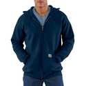 Large Navy Midweight Hooded Zip-Front Sweatshirt
