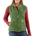 Ladies' Small Green Mock Neck Vest With Sherpa Lining
