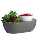 Succulent Wax Warmer — Satin-Finished Grey Base, Removable Ceramic Dish, 36 in. 