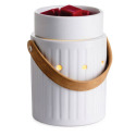 White Illumination Fragrance Warmer With Leather Handle