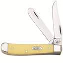 Chrome Vanadium Mini Trapper Folder, Clip/Spey Blade With Yellow Synthetic Handle