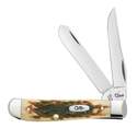 Amber Bone Stainless Steel Jig Mini Trapper Pocket Knife