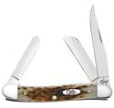 Amber Bone Peach Seed Jig Medium Stockman Pocket Knife