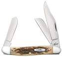 Amber Bone Peach Seed Jig Stockman Pocket Knife