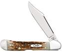 Amber Bone Peach Seed Jig Mini CopperLock Pocket Knife