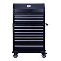 Top Tool Chest And Rolling Cabinet Tool Bunker &mdash; 10-Drawer, 36 in., Black With Silver Trim