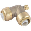3/4-Inch 90-Degree Angle Brass Push Elbow With Drain /Vent