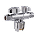 1/2-Inch x 3/8-Inch  x 3/8-Inch Max Brass Push Dual Stop Valve