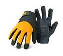 Black And Yellow Padded Palm Utility Gloves With Mesh Back And Adjustable Wrist