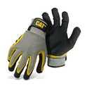 Gray Poly/Cotton Gloves With Double Coated Latex Palm