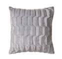 18-Inch Gray Striped Rabbit Faux Fur Throw Pillow
