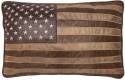 16-Inch X 24-Inch American Flag Faux Leather Throw Pillow