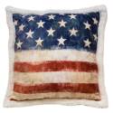 18-Inch X 18-Inch Wrangler Stars And Stripes USA American Flag Sherpa Fleece Throw Pillow
