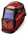 Red Steel Auto Darkening Welding Helmet With Grind Mode