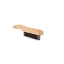 Wood Handle Wire Brush 4x16 Carbon