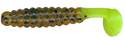1-1/2-Inch Pumpkin/Chartreuse Tail Crappie/Panfish Grub 18-Pack