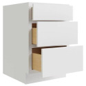 Luxor 30-Inch X 24-Inch X 34-1/2-Inch White 3-Drawer Base Cabinet