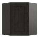 Luxor Smoky Grey Corner Wall Cabinet, 24" W X 30" H