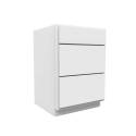 24-Inch, White, Luxor, Three Drawer Base Cabinet   