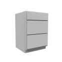 24-Inch, Luxor, Misty  Grey, 3-Drawer Base Cabinet