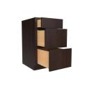 18-Inch, Luxor, Espresso, 3-Drawer Base Cabinet