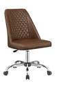 Brown & Chrome Upholstered Office Chair