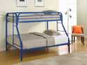 Fordham Twin Over Full Blue Bunk Bed With Side Ladders