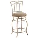 24-Inch White Metal Bar Stool With Upholstered Seat