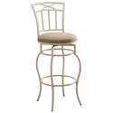 29-Inch White Metal Bar Stool With Upholstered Seat
