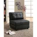 Black Leatherette Armless Lounge Chair