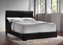 Queen Black Leather-Like Vinyl Bed
