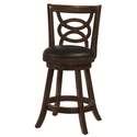 24-Inch Swivel Bar Stool With Upholstered Seat