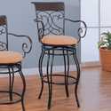 29 in Metal Bar Stool With Upholstered Seat