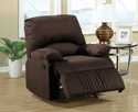 Microfiber Upholstered Chocolate Glider Recliner