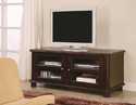 Tv Stands Transitional Media Console With Doors And Shelves