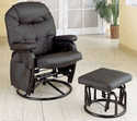 Black Deluxe Swivel Glider With Matching Ottoman