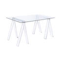 Amaturo Clear Writing Desk With Glass Top