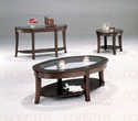 Cappuccino Ribbed Apron Coffee Table With Glass Top