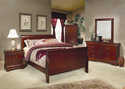 Louis Philippe Queen Cherry Sleigh Panel Bed