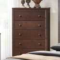 Remington 5 Drawer Chest With Round Wood Knobs