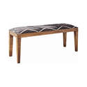 Serene Natural & Navy Rectangular Upholstered Bench