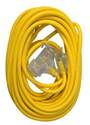 50-Foot 12/3 Yellow 3-Outlet Extension Cord With Lighted End