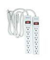 6-Outlet 2.5-Foot Cord Power Strip, 2-Pack