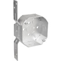 4-Inch X 1-1/2-Inch Deep Octagon Bracketed Box With Conduit Knockouts And Fixture Ears