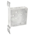 4-Inch X 1-1/2-Inch Deep Welded Bracketed Square Box With Conduit Knockouts