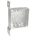 4-Inch X 1-1/2-Inch Deep Welded Bracketed Square Box With Romex Clamps
