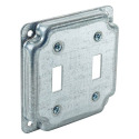 4 X 1/2-Inch Raised Square Industrial Surface Cover For Two Toggle Switches